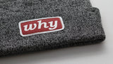 WHY HIGH Grey & Red 2-Way Beanie